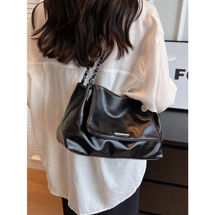 Chain Strap Shoulder Bag Black / onesize Apparel and Accessories