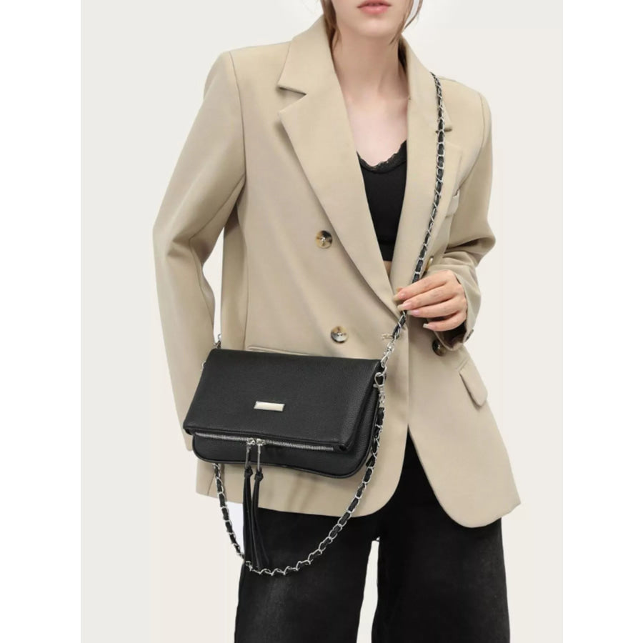 Chain Strap Shoulder Bag Black / onesize Apparel and Accessories