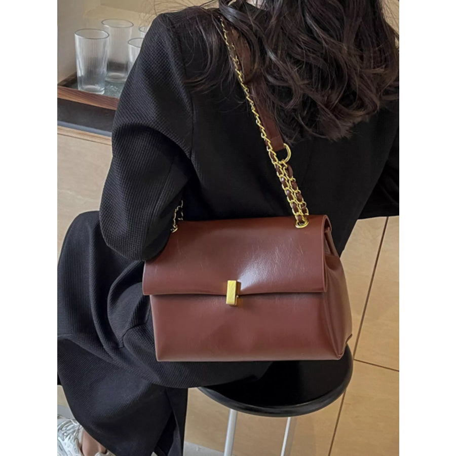 Chain Strap Shoulder Bag Brown / onesize Apparel and Accessories