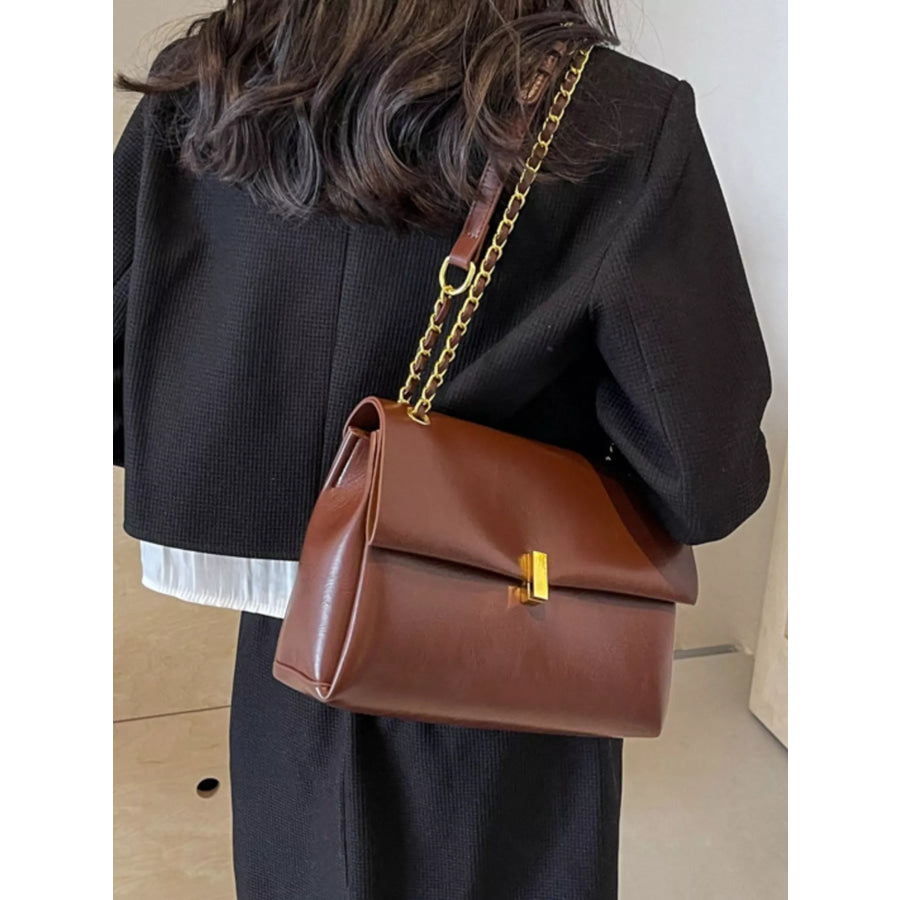 Chain Strap Shoulder Bag Brown / onesize Apparel and Accessories