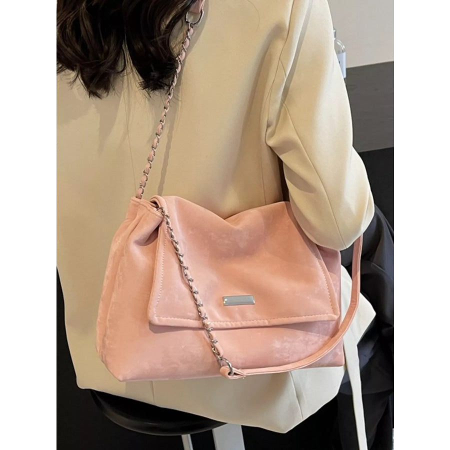 Chain Strap Shoulder Bag Pink / ONESIZE Apparel and Accessories