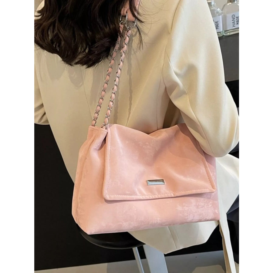 Chain Strap Shoulder Bag Pink / ONESIZE Apparel and Accessories