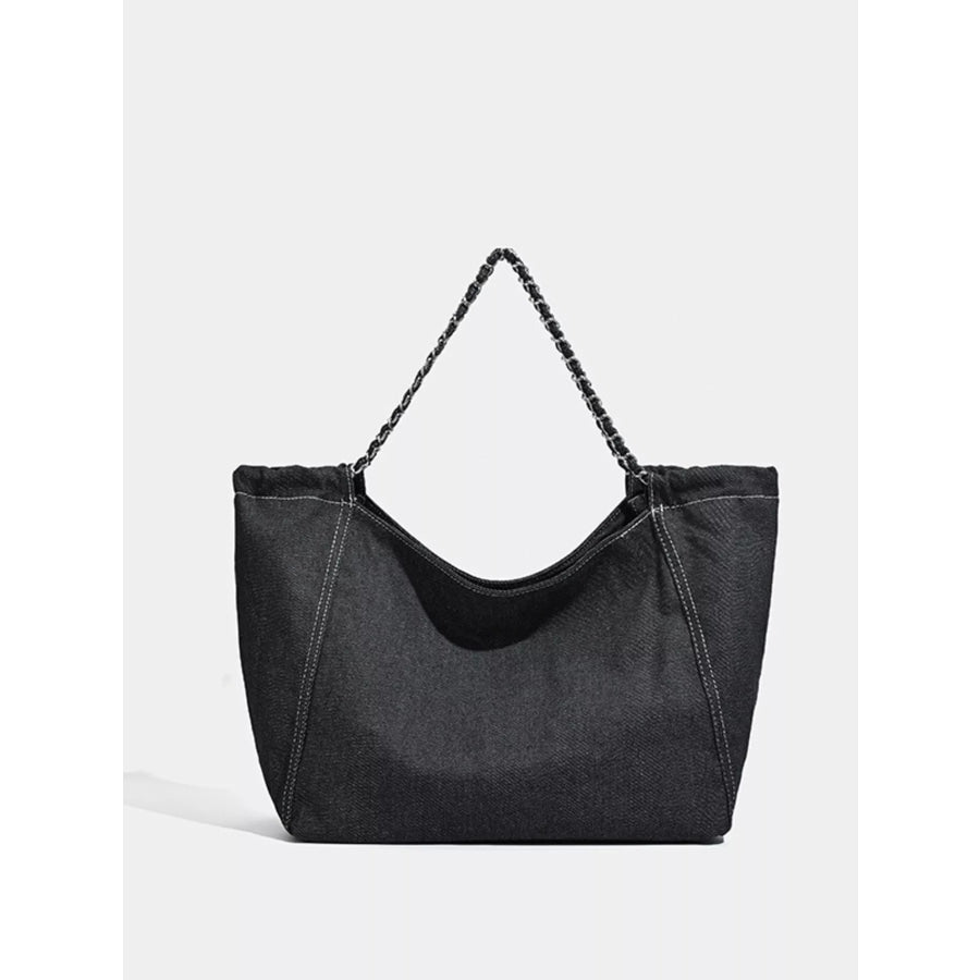 Chain Strap Tote Bag Black / One Size Apparel and Accessories