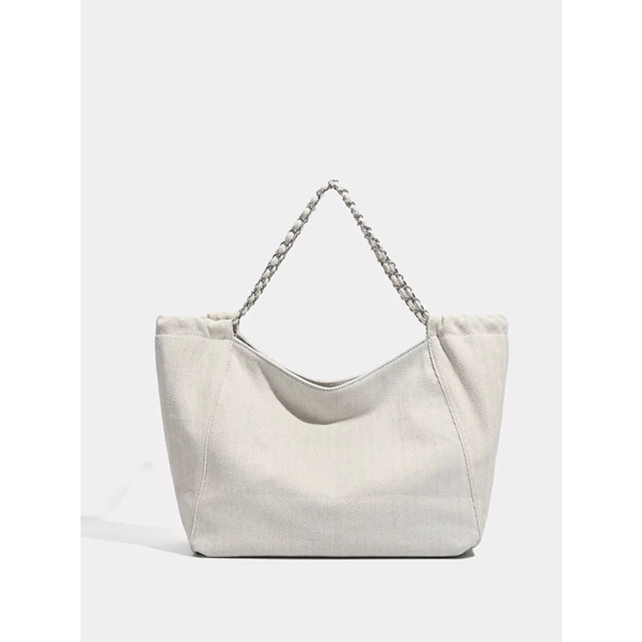 Chain Strap Tote Bag Off-white / One Size Apparel and Accessories