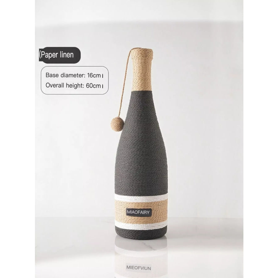 Champagne Bottle Style Cat Scratching Posts Paper Rope (Gray) / One Size Apparel and Accessories