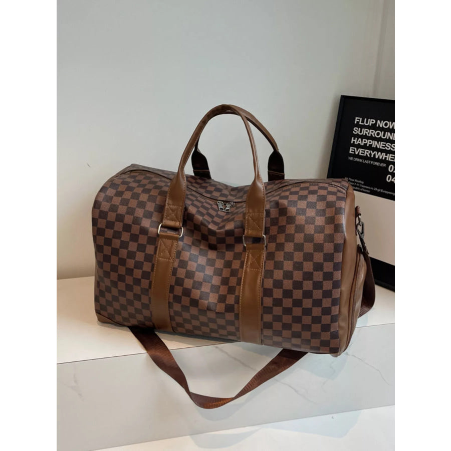 Checkered Pattern Travel Bag Apparel and Accessories