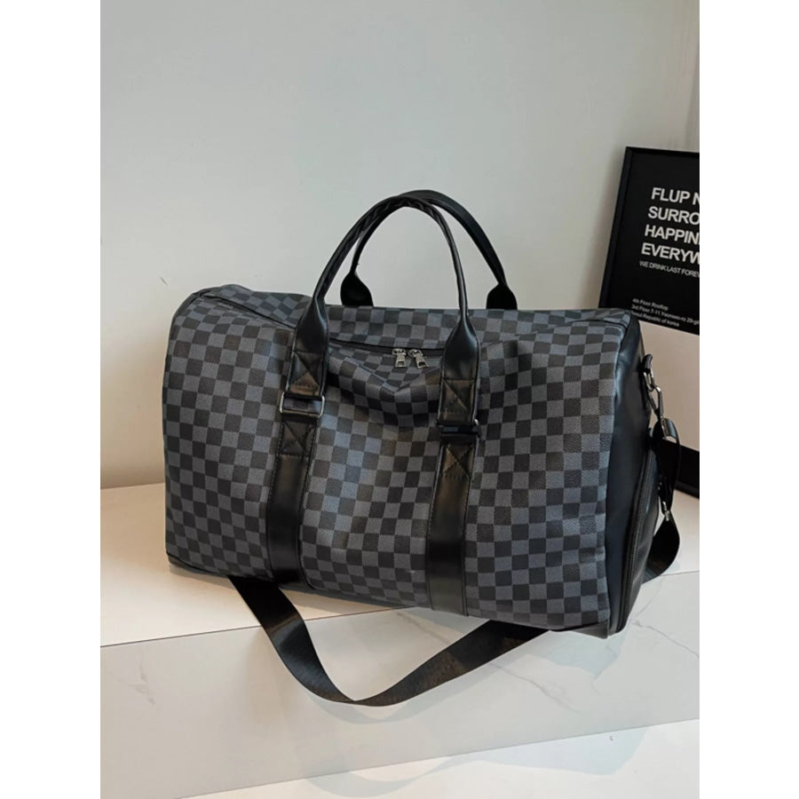 Checkered Pattern Travel Bag Apparel and Accessories