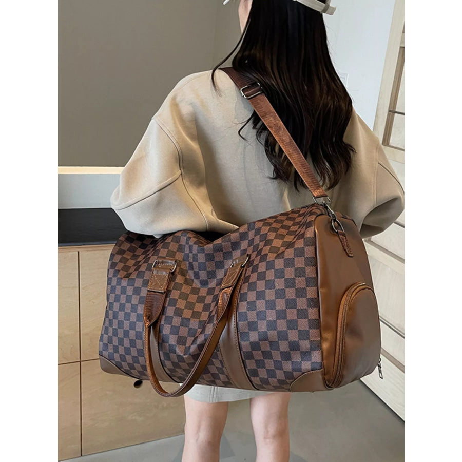 Checkered Pattern Travel Bag Apparel and Accessories