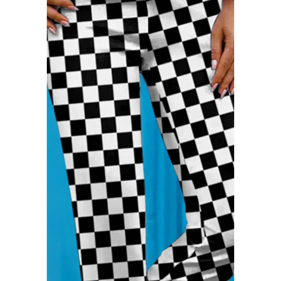 Checkered Skinny Capris Apparel and Accessories