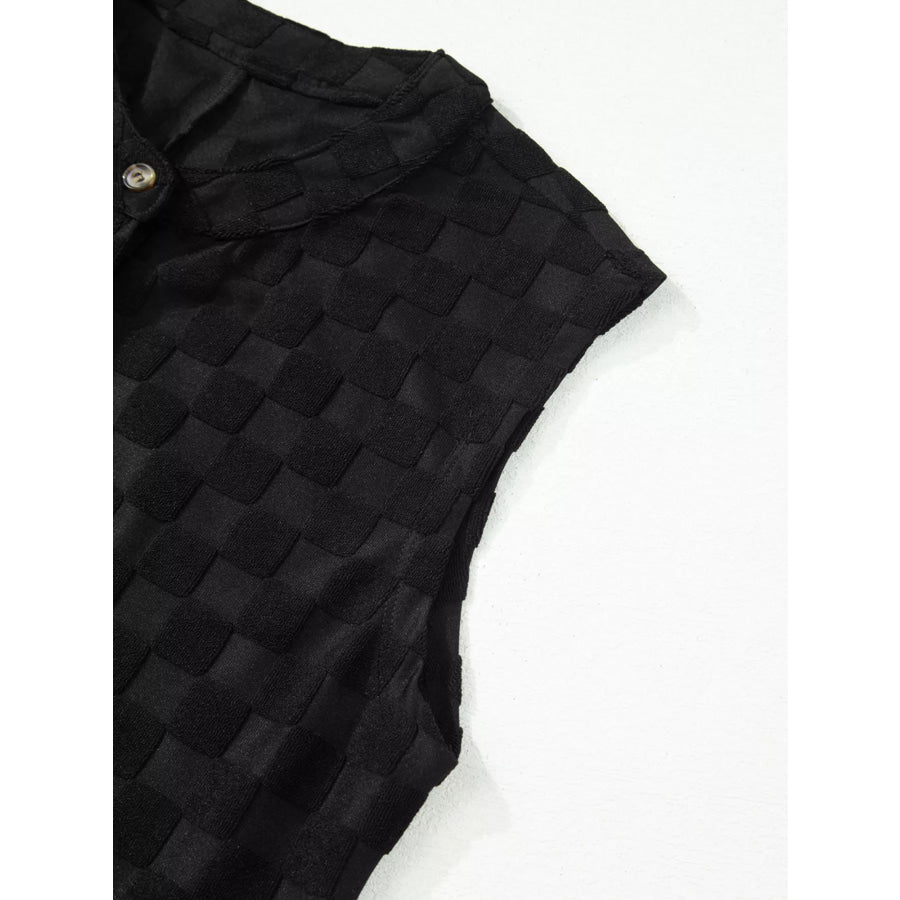 Checkered Sleeveless Wide Leg Jumpsuit Apparel and Accessories