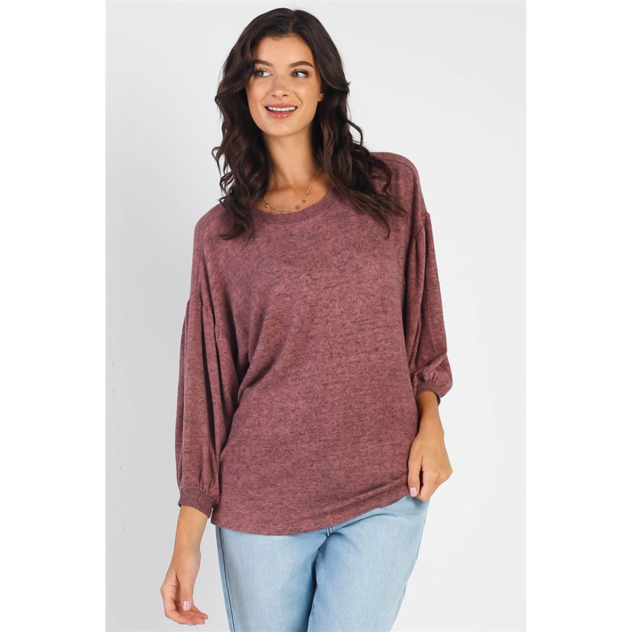 Cherish Apparel Drop Shoulder Puff Sleeve Top Apparel and Accessories