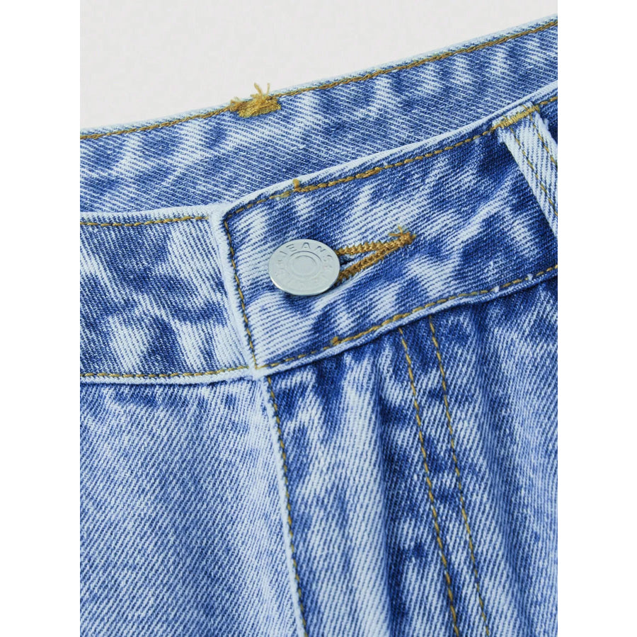 Cherry Embroidered Denim Shorts Apparel and Accessories