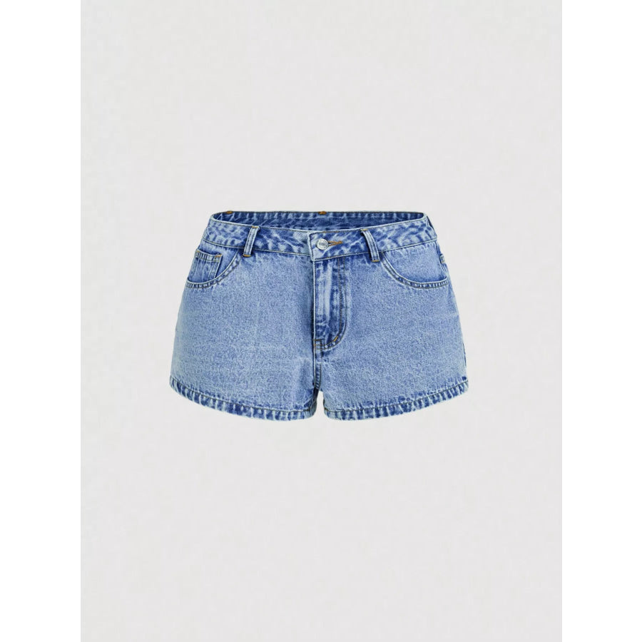 Cherry Embroidered Denim Shorts Apparel and Accessories