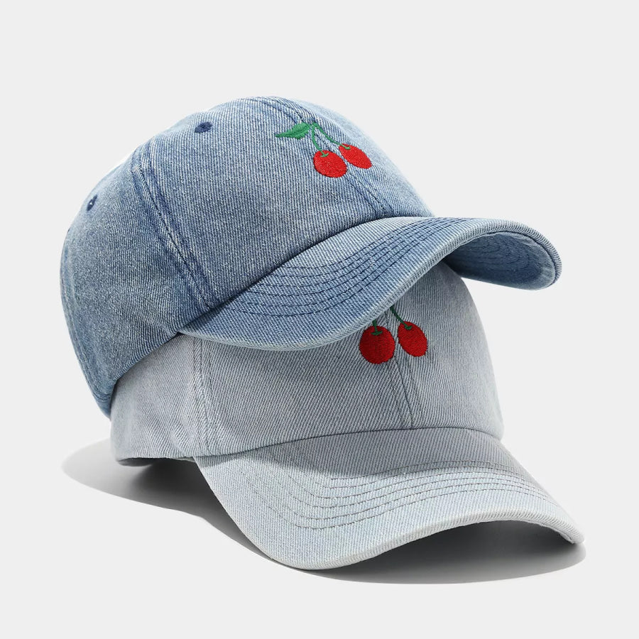 Cherry Embroidery Baseball Cap Apparel and Accessories
