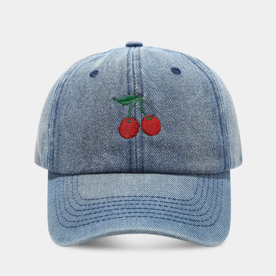 Cherry Embroidery Baseball Cap Apparel and Accessories