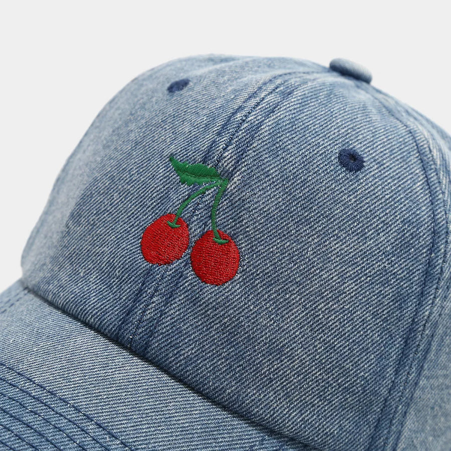 Cherry Embroidery Baseball Cap Apparel and Accessories