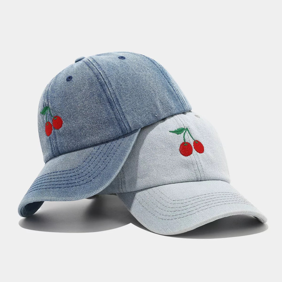 Cherry Embroidery Baseball Cap Apparel and Accessories