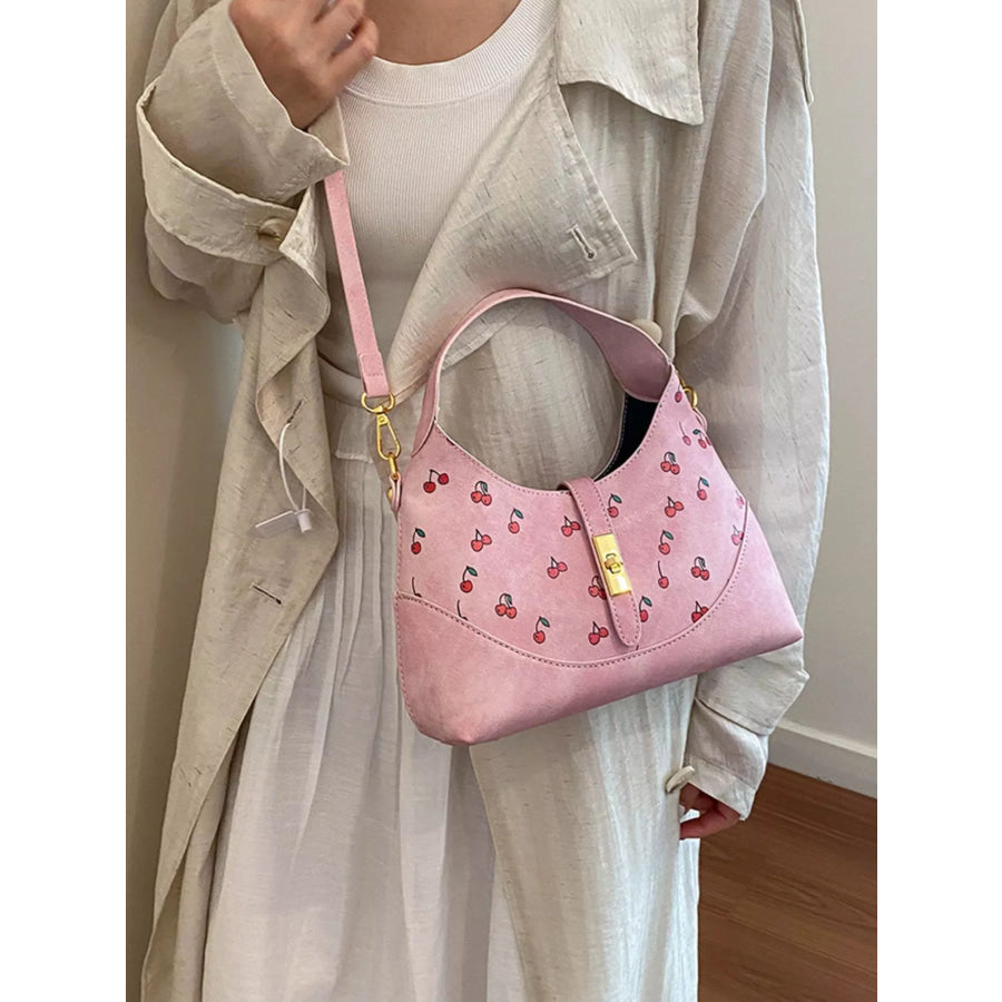Cherry Print Crossbody Bag Pink / onesize Apparel and Accessories