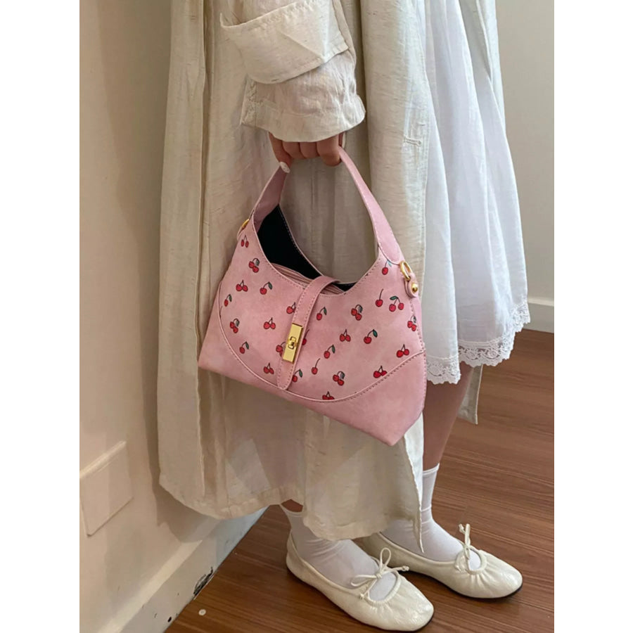 Cherry Print Crossbody Bag Pink / onesize Apparel and Accessories