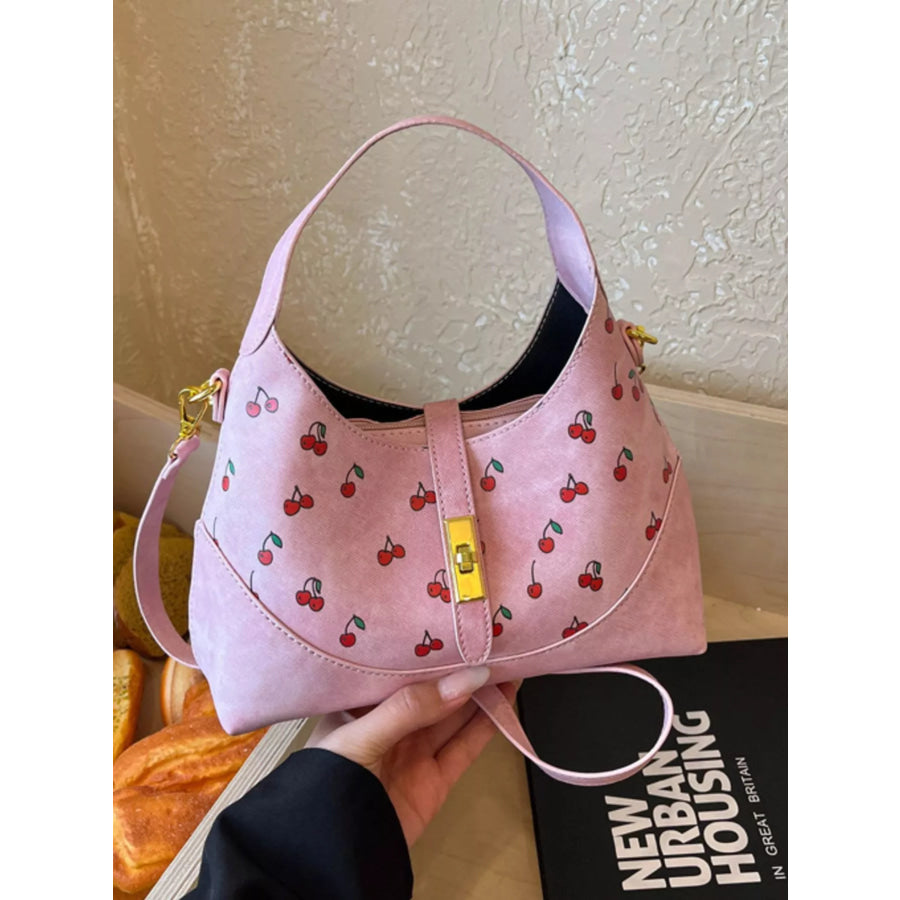 Cherry Print Crossbody Bag Pink / onesize Apparel and Accessories
