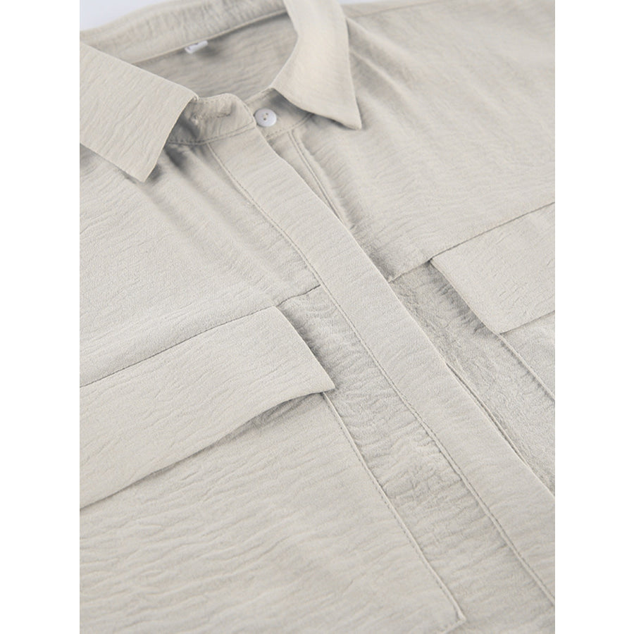 Chest Pocket Short Sleeve Wide Leg Jumpsuit Apparel and Accessories