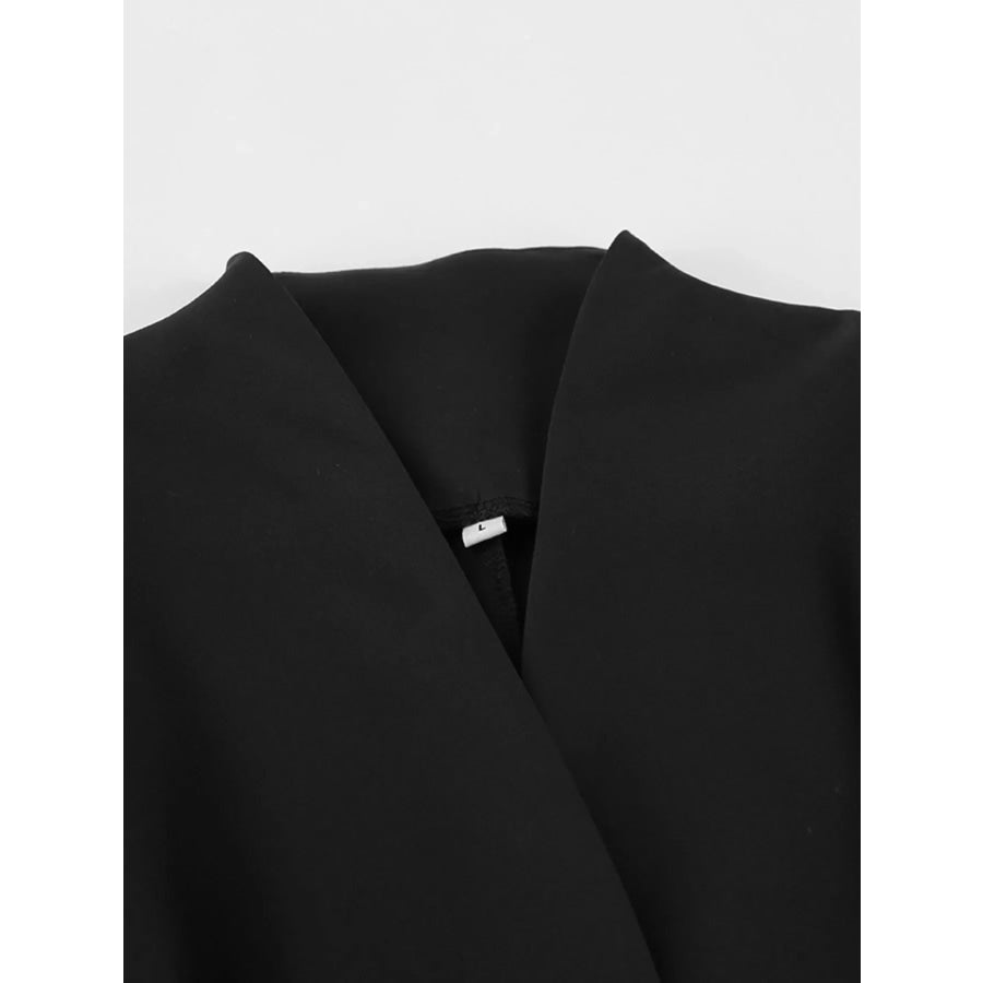 Chic Button Down Pleated Blazer and Wide-Leg Pants Suit Set Apparel and Accessories