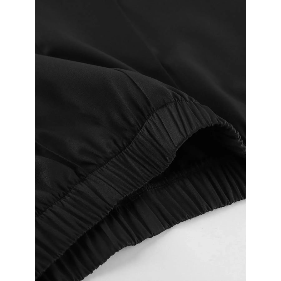 Chic Button Down Pleated Blazer and Wide-Leg Pants Suit Set Apparel and Accessories