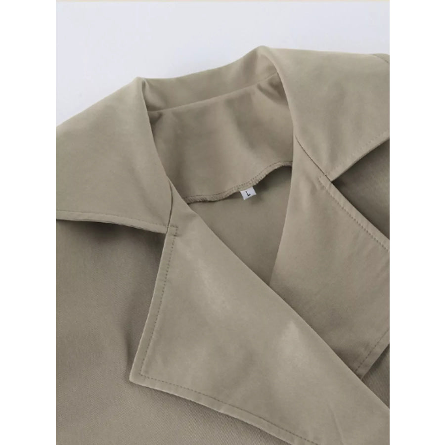 Chic Double-Breasted Belted Trench Coat Apparel and Accessories