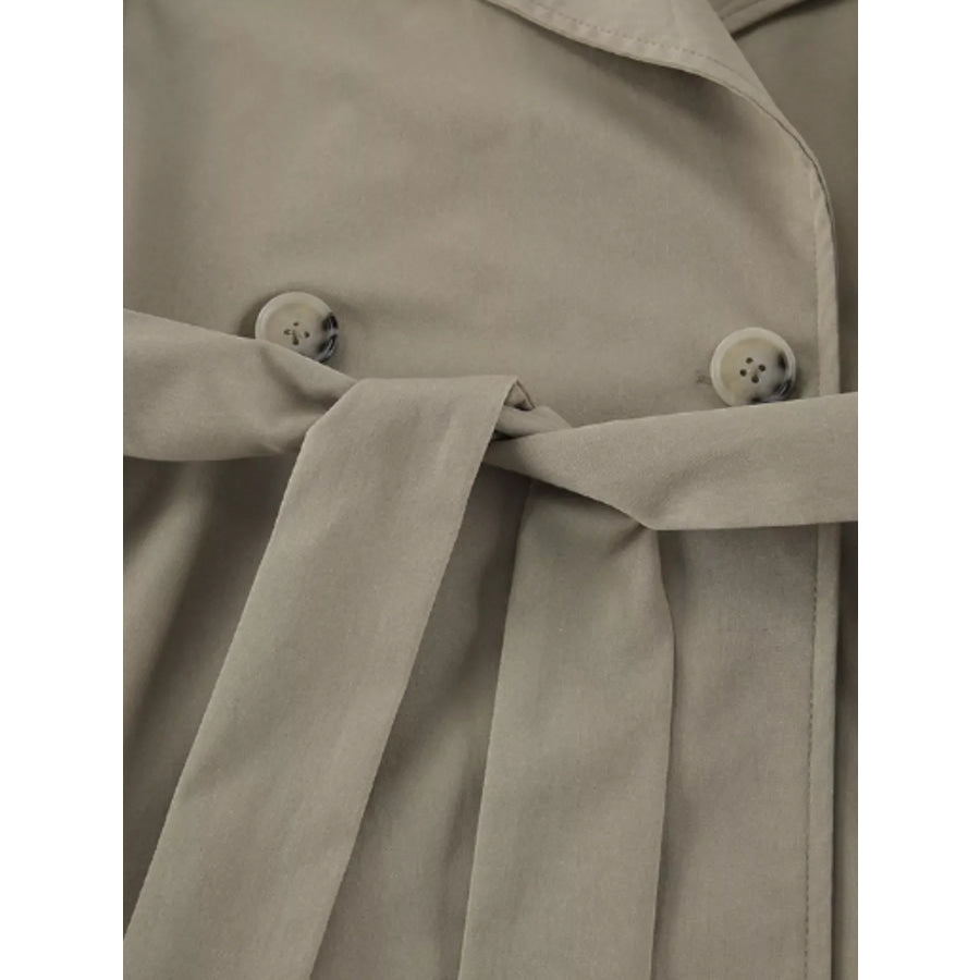 Chic Double-Breasted Belted Trench Coat Apparel and Accessories