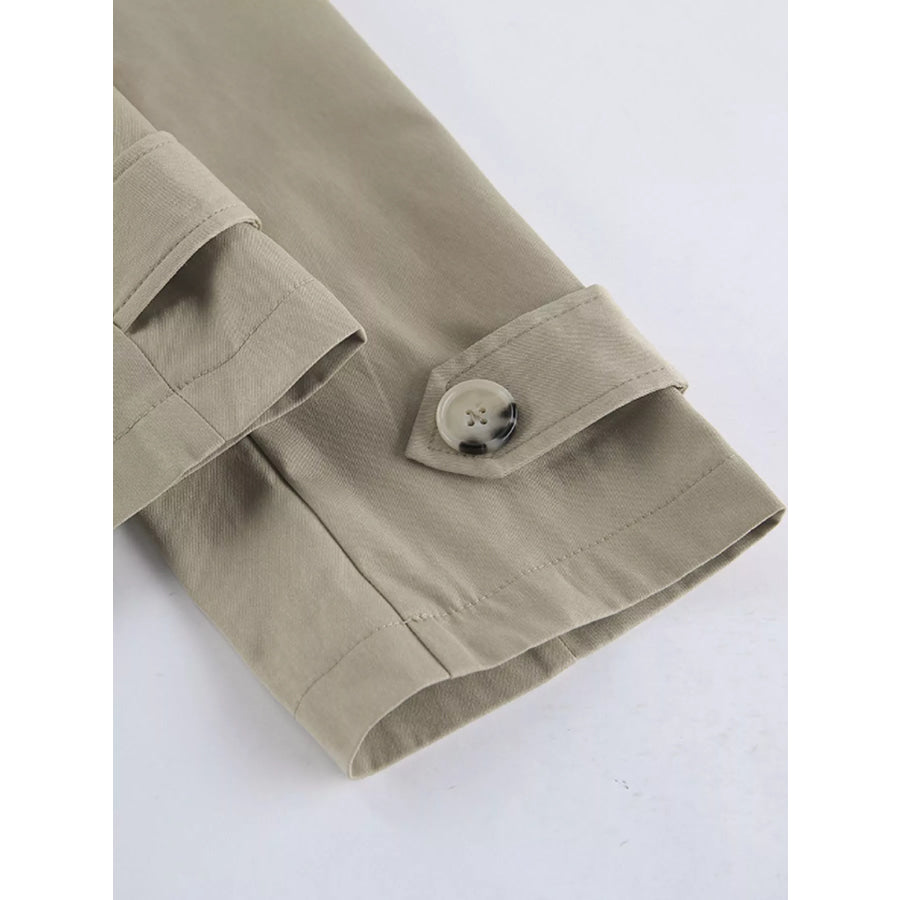 Chic Double-Breasted Belted Trench Coat Apparel and Accessories