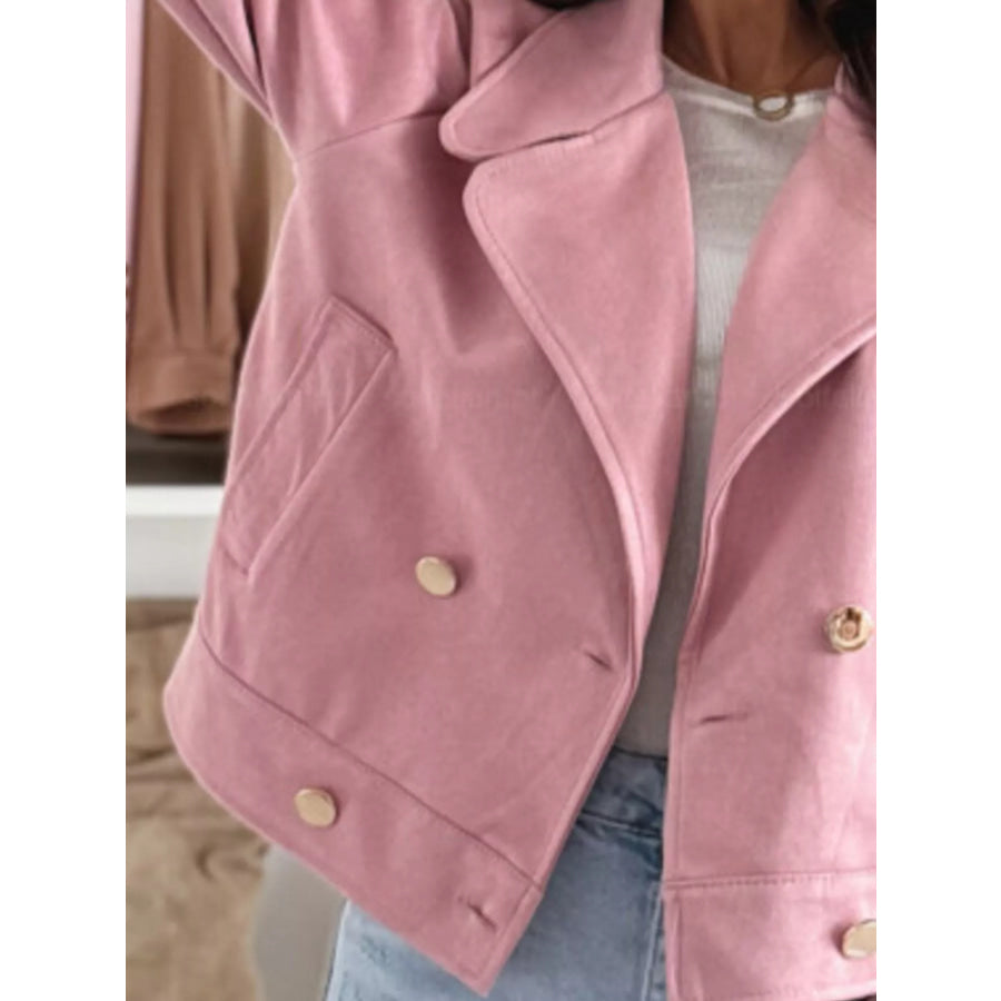 Chic Double-Breasted Cropped Jacket Apparel and Accessories