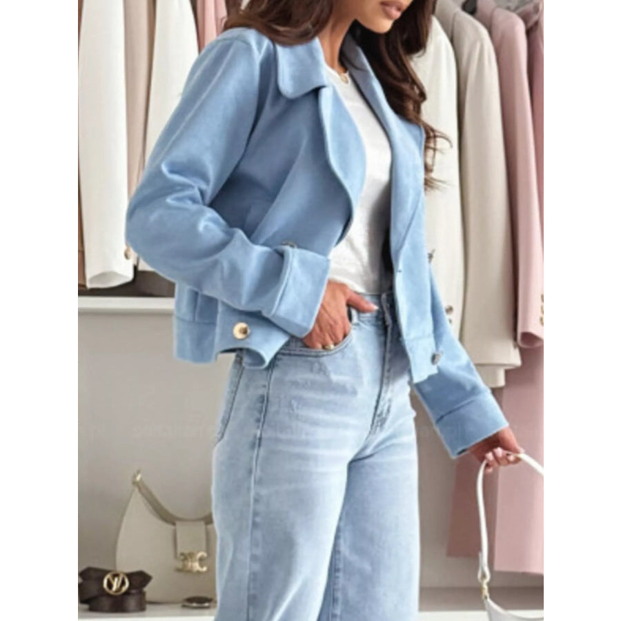 Chic Double-Breasted Cropped Jacket Apparel and Accessories