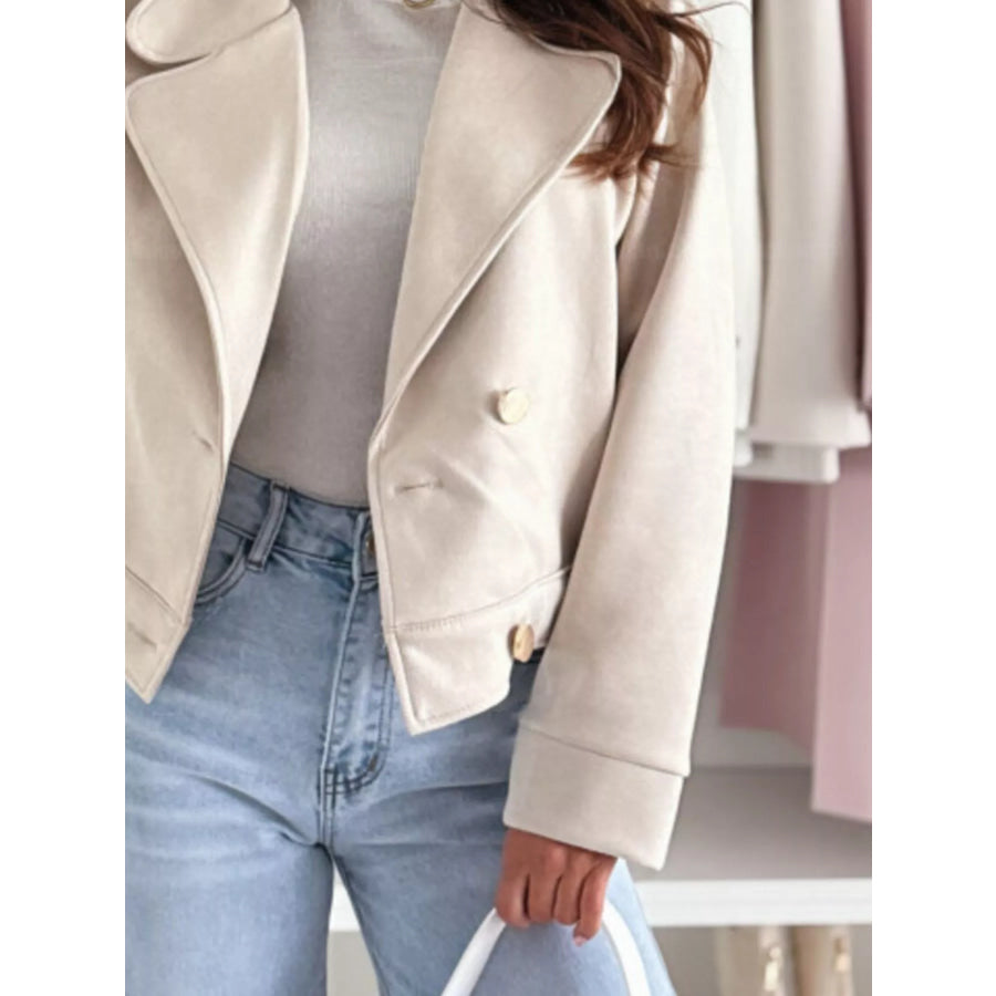 Chic Double-Breasted Cropped Jacket Apparel and Accessories