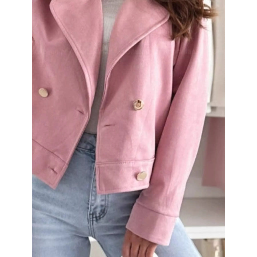 Chic Double-Breasted Cropped Jacket Apparel and Accessories