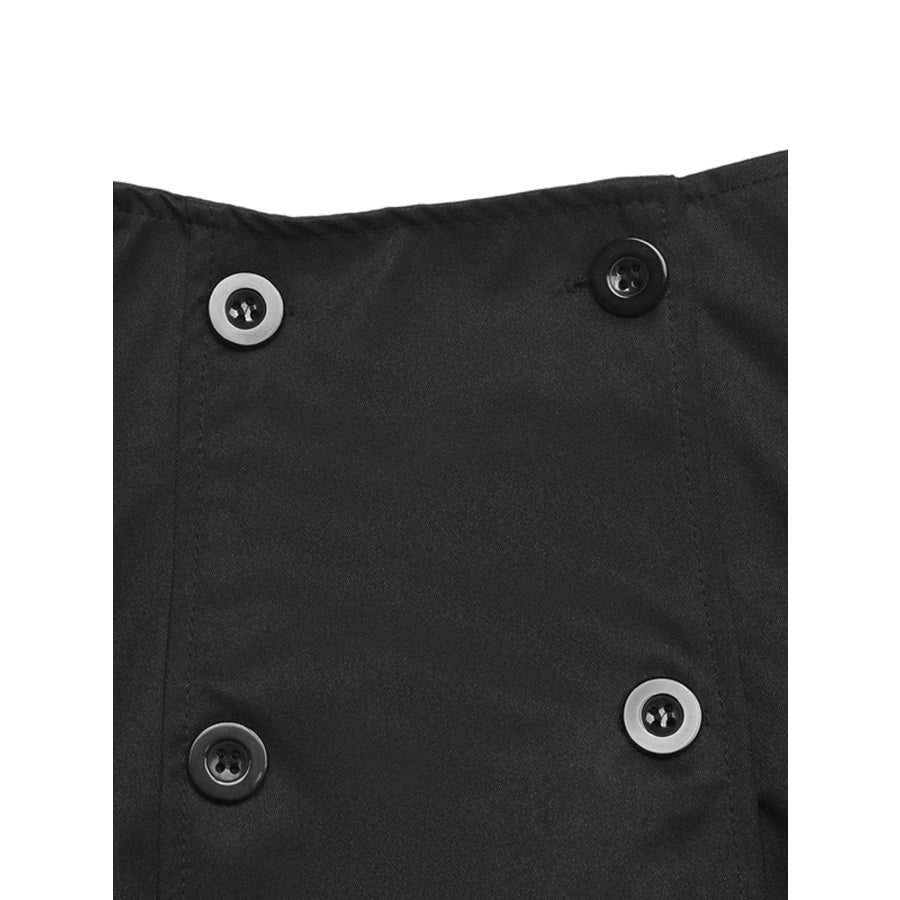 Chic Double-Breasted Military-Style Stand Collar Jacket Apparel and Accessories