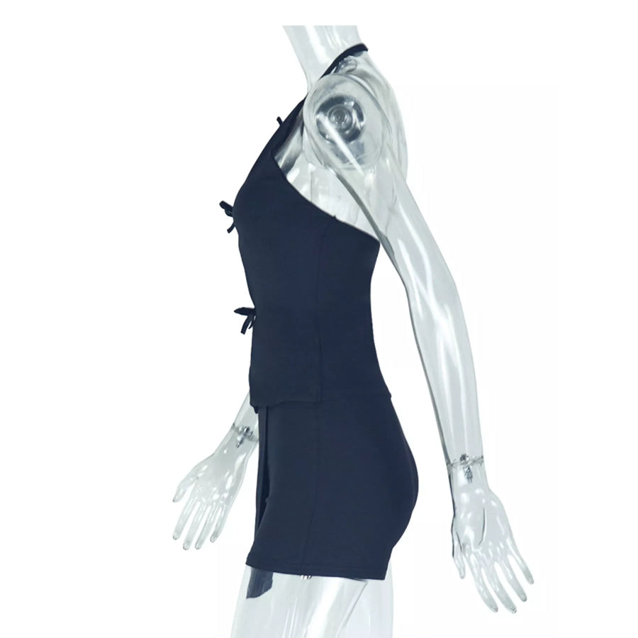 Chic Halter Cut-Out Vest and Skort Set Apparel Accessories