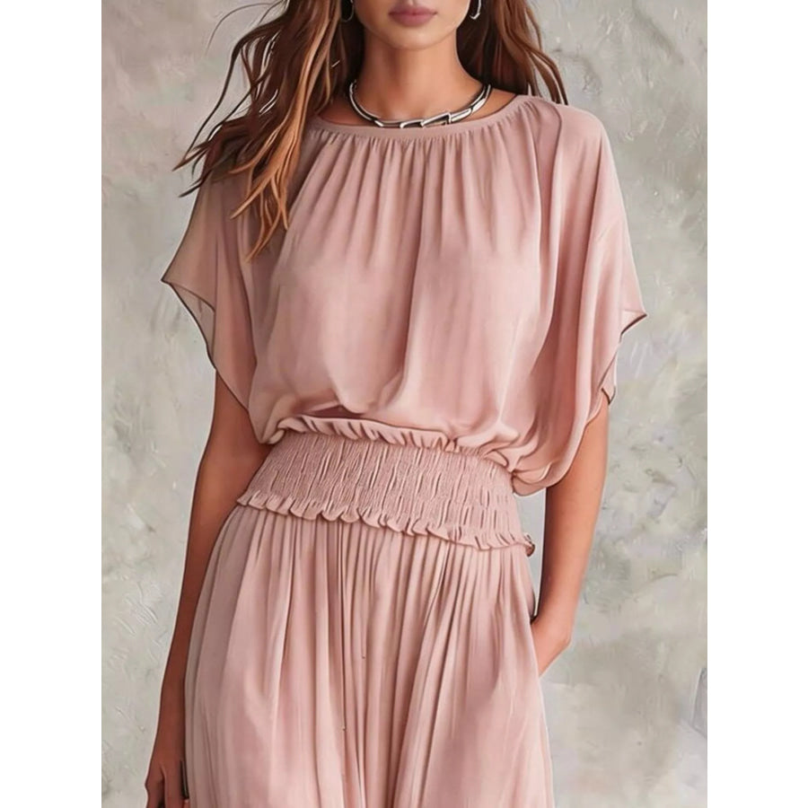 Chiffon Maxi Dress with Smocked Waist Apparel and Accessories