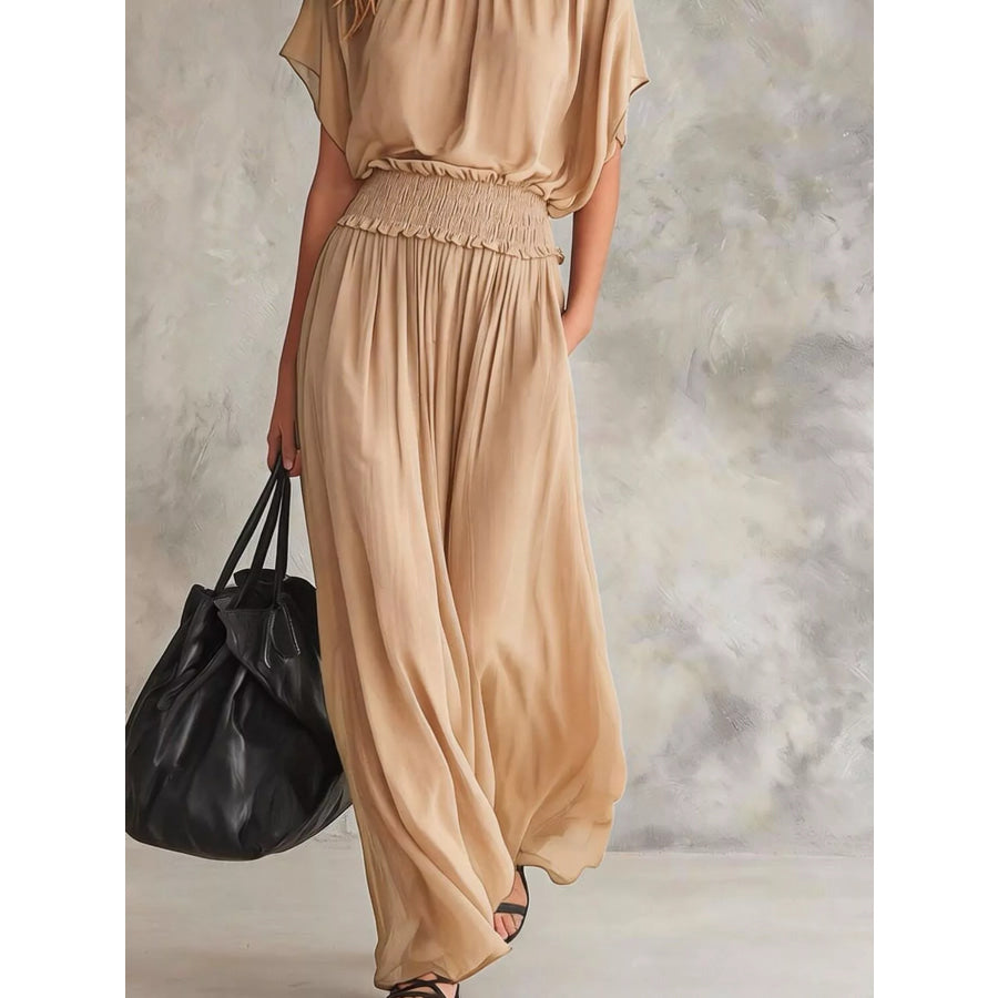 Chiffon Maxi Dress with Smocked Waist Apparel and Accessories