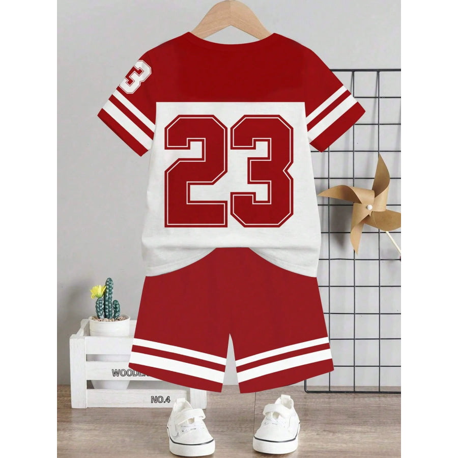 Children’s 23 Number Graphic Tee and Shorts Set Apparel Accessories