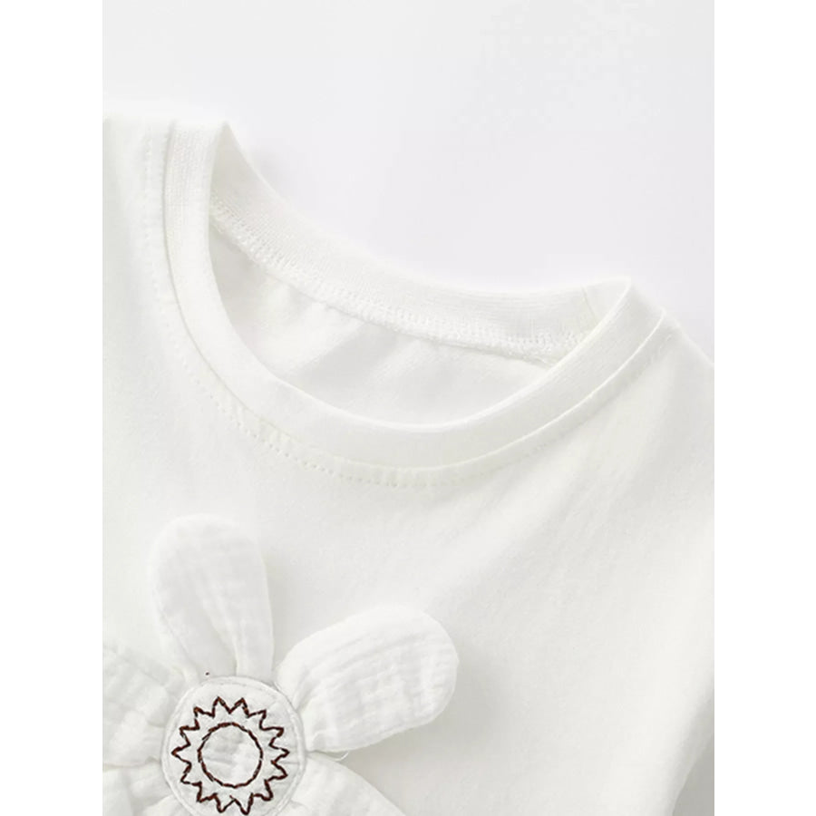 Children’s 3D Flower Applique T-Shirt Apparel and Accessories