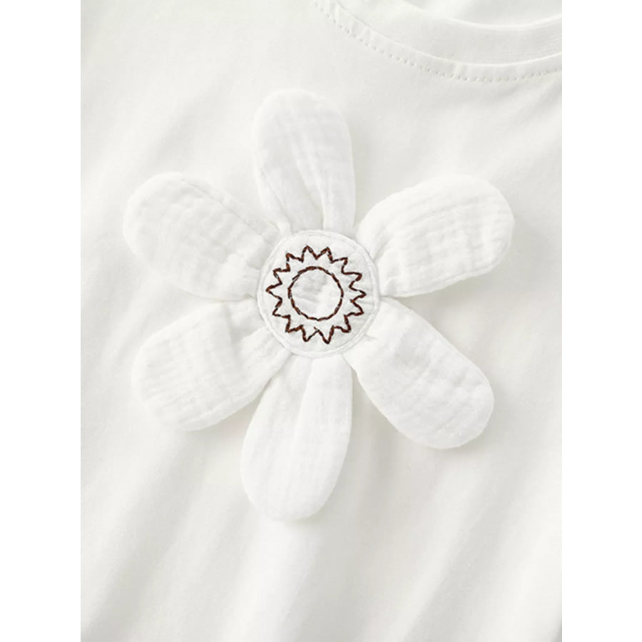 Children’s 3D Flower Applique T-Shirt Apparel and Accessories