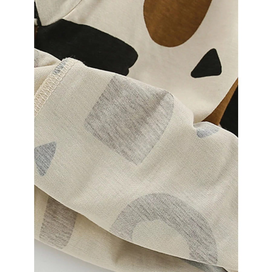 Children’s Abstract Print Casual Tee and Shorts Set Apparel and Accessories