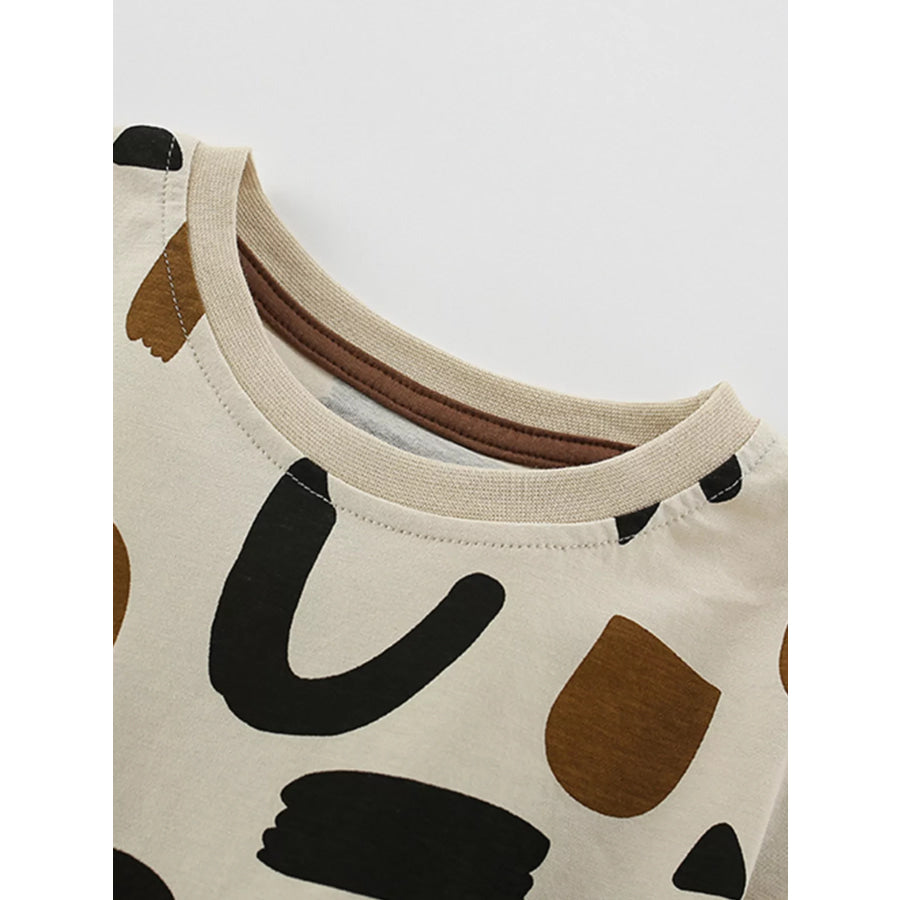 Children’s Abstract Print Casual Tee and Shorts Set Apparel and Accessories
