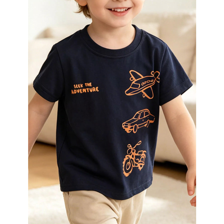 Children’s Adventure Transport Graphic T-Shirt Black / 3T Apparel and Accessories