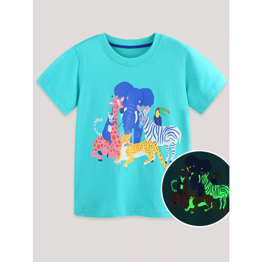 Children’s Animal Graphic Crew Neck T-Shirt Apparel and Accessories