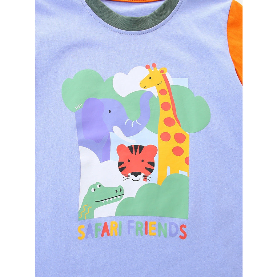 Children’s Animal Graphic Short Sleeve T-Shirt Apparel and Accessories