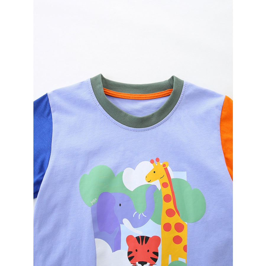 Children’s Animal Graphic Short Sleeve T-Shirt Apparel and Accessories