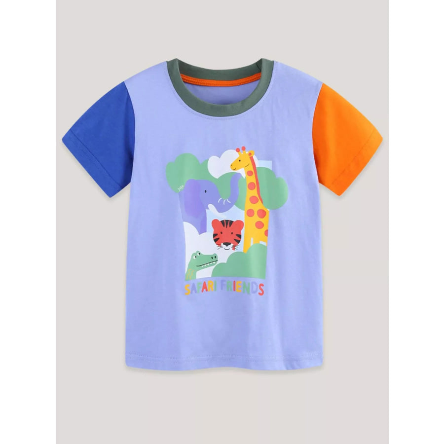 Children’s Animal Graphic Short Sleeve T-Shirt Apparel and Accessories