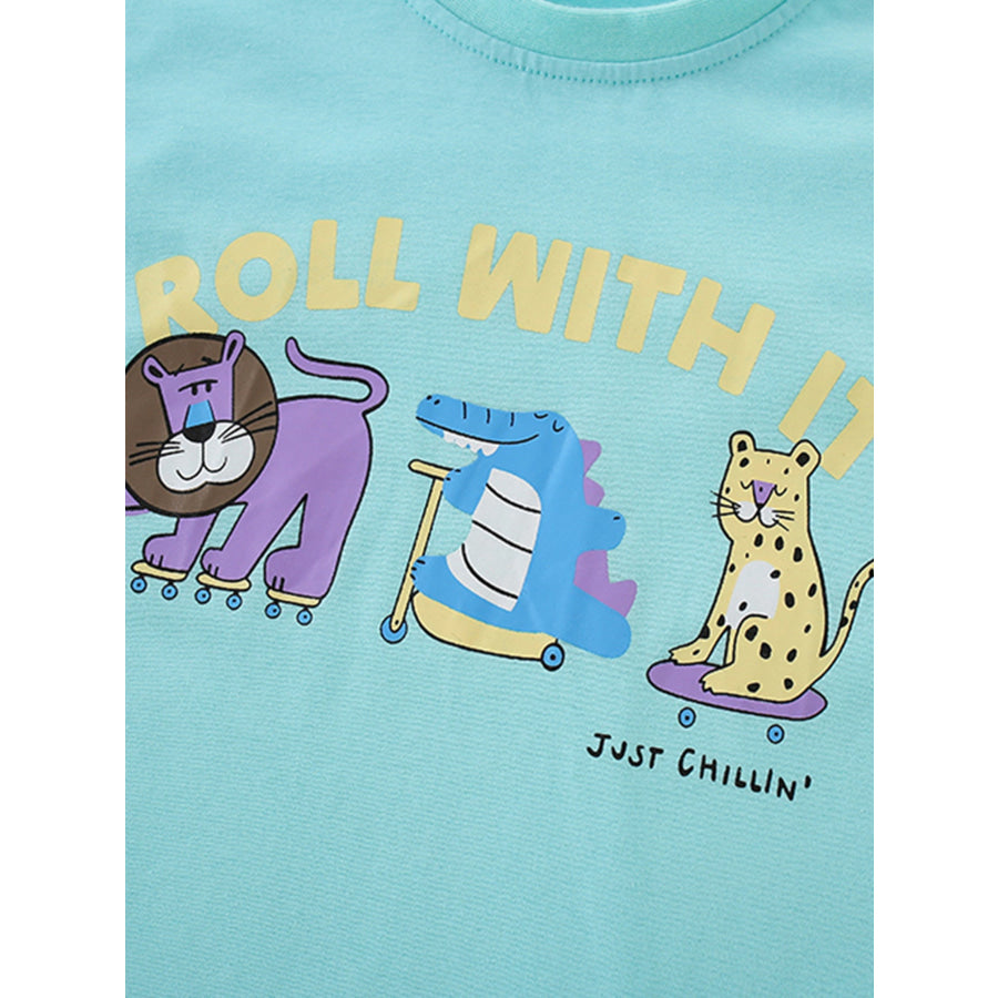Children’s Animal Graphic Tee and Shorts Set Apparel and Accessories
