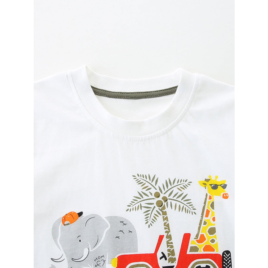Children’s Animal Graphic Tee and Shorts Set Apparel and Accessories